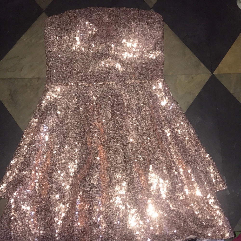 Rose gold shiny dress
